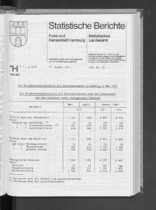 Die Straßenverkehrsunfälle mit Personenschaden in Hamburg im Mai 1971 : Lfd. Nr. 29
