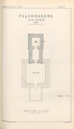 Plate I. Polonnaruwa. Siva Déválé No 3. Plan