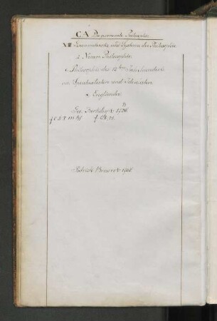 c. Philosophie des 18ten Jahrhunderts.