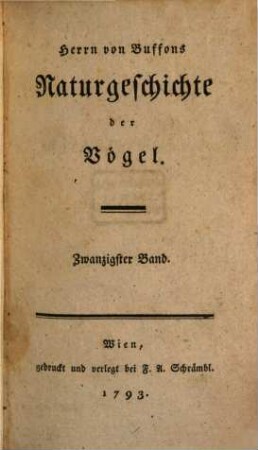 Herrn von Buffons Naturgeschichte der Vögel, 20