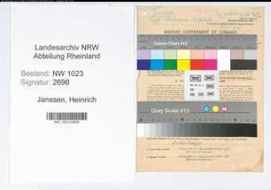 Entnazifizierung Heinrich Janssen , geb. 23.12.1910 (Verw.Angest.)
