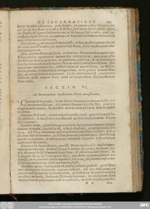 Sectio VI. An Incarnationis mysterium fuerit necessarium.