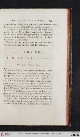 (Lettre CCI - CCVIII)