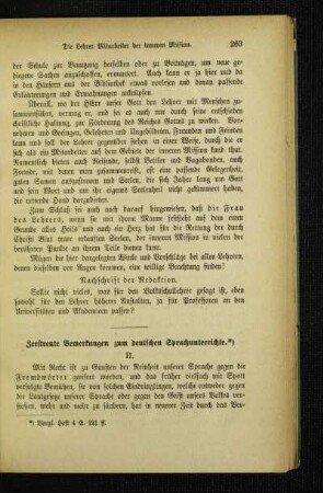 Zerstreute Bemerkungen zum deutschen Sprachunterrichte : II