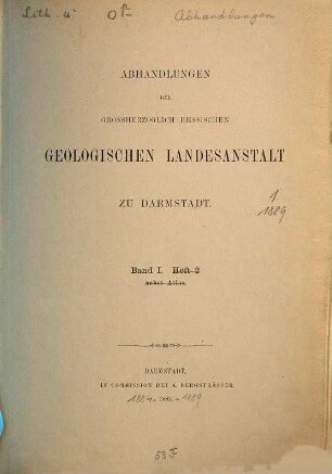 Chronologische Uebersicht der geolog. und mineralogischen Literatur ueber das Grossherzogthum Hessen