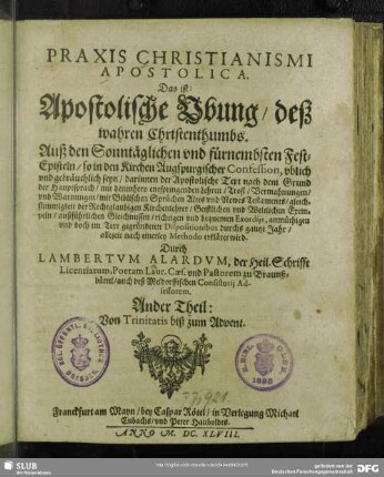 2: Von Trinitatis biß zum Advent