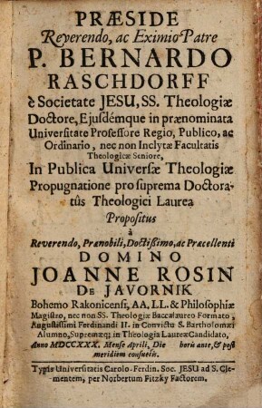 Fons Inexhaustus Argumentorum Theologicorum, Divini Verbi Sacra Scriptura