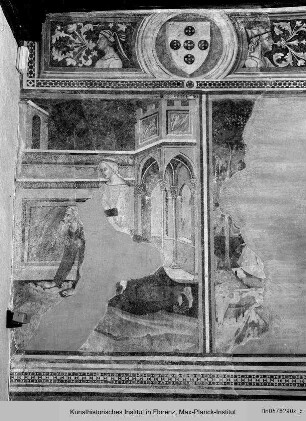 Raumausmalung mit sakralen und profanen Szenen : Szenen mit profanem oder moralisierend religiösem Inhalt : Aristoteles und Phyllis