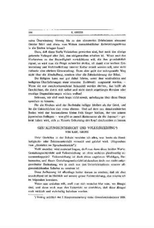 Gestaltungsunterricht und Volkserziehung