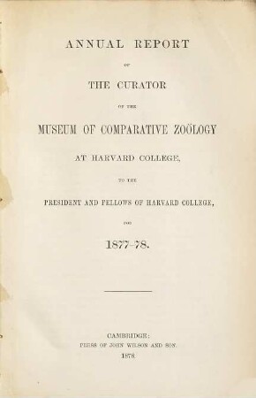 Annual report. 1877/78 (1878)