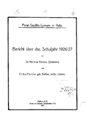 1926/27: Bericht ... - 1926/27