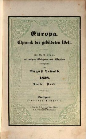 A. Lewald's Europa : Chronik der gebildeten Welt. 1838,4