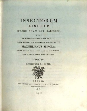 Insectorum Liguriae species novae aut rariores, 1