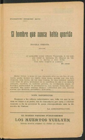 El hombre que nunca había querido : novela inédita