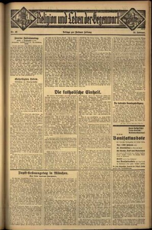 Dritte Ausgabe vom Sonntag, den 25. Februar 1934.