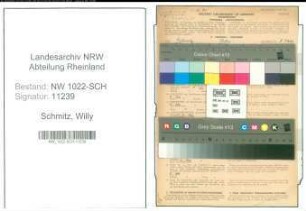 Entnazifizierung Willy Schmitz , geb. 18.09.1888 (Landwirt)