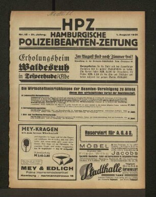 Nr. 15 * 21. Jahrg. 1. August 1931