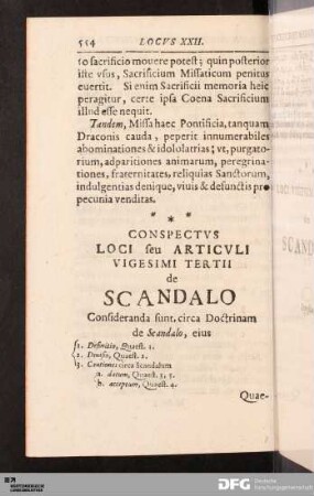 Locvs XXIII. De Scandalo.