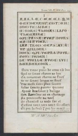 Tafel XVII.: XV. et XIVe. Siecles.
