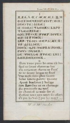 Tafel XVII.: XV. et XIVe. Siecles.