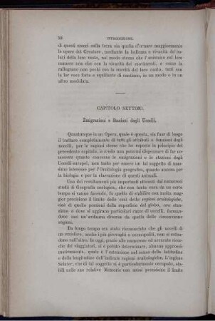 Capitolo Settimo. Emigrazioni e Stazioni degli Uccelli.