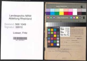 Entnazifizierung Fritz Loeser , geb. 24.03.1890 (Haendler)
