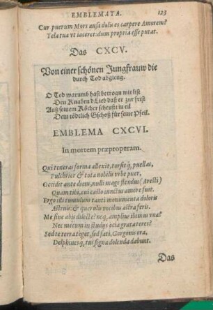 Emblema CXCVI. In mortem præproperam.