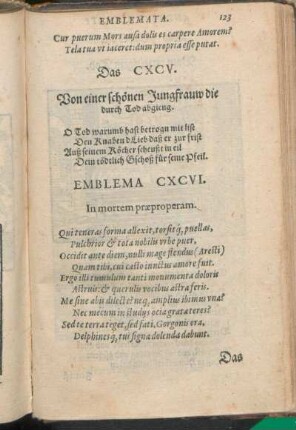 Emblema CXCVI. In mortem præproperam.