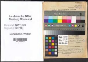 Entnazifizierung Walter Schumann , geb. 19.03.1909 (Musiker)
