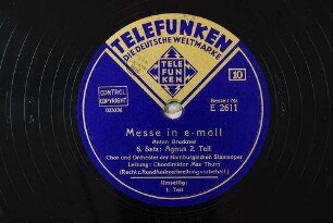 Messe in e-moll : 6. Satz: Agnus; 2. Teil / Anton Bruckner