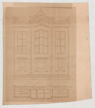 Thiersch, Friedrich von; München; Justizpalast - Bücherschrank (Ansicht, Schnitt)