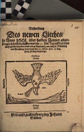 Beschreibung des neuen Liechts, so Anno 1661 über halben Jänner angefangen sich sehen zu lassen