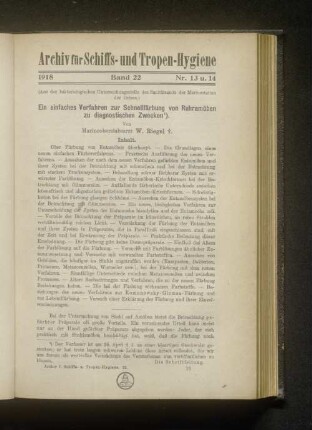 Ein einfaches Verfahren zur Schnellfärbung von Ruhramöben zu diagnostischen Zwecken