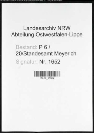 Sterberegister Standesamt Meyrich