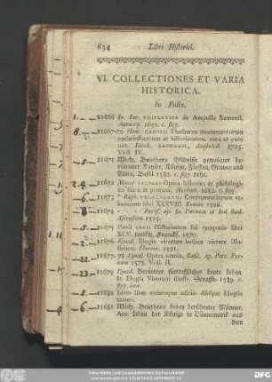 VI. Collectiones Et Varia Historica.
