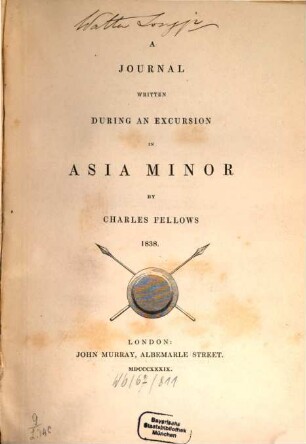 A Journal written during an excursion in Asia Minor