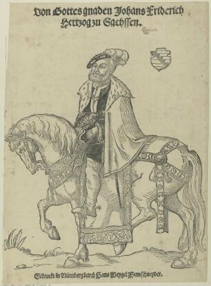 Bildnis des Kurfürsten Johann Friedrich I. von Sachsen dem Großmütigen zu Pferd
