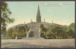 Ansichtskarte "Der höchste Punkt Berlins", Nationaldenkmal auf dem Kreuzberg