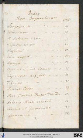 Index Rom. Imperatorum.