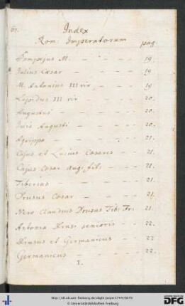 Index Rom. Imperatorum.