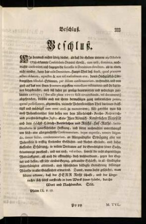 333, Beschluß