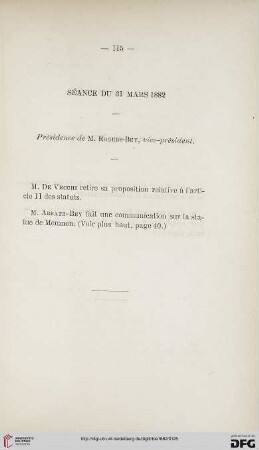 Séance du 31 mars 1882