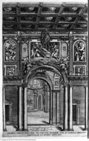 Basilicae S. Mariae Maioris de urbe a Liberio papa I usque ad Paulum V. Pont. Max., Taf. 202: Rom, S. Maria Maggiore, Eingang in die Cappella Paolina aus dem Seitenschiff