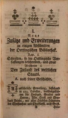 Beyträge zur oettingischen politischen, kyrchlichen und gelehrten Geschichte. 2,1. 1774/75