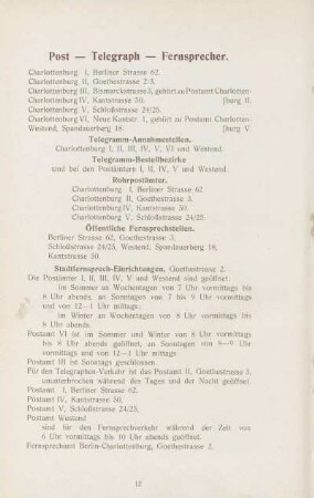 Post - Telegraph - Fernsprecher