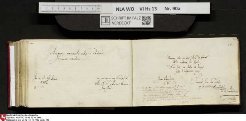 Stammbuch des Ernst Philipp Ludwig Zellmann (1763-1795) aus
                           Braunschweig