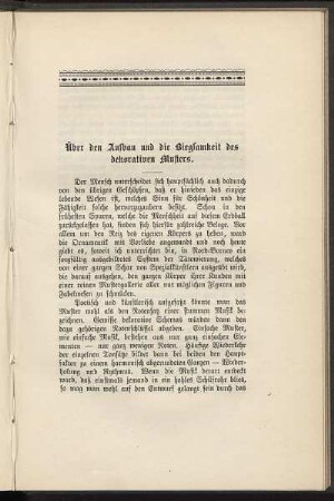 Über den Aufbau und die Biegsamkeit des dekorativen Musters.
