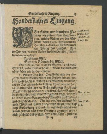 Sonderbahrer Eingang.