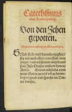 Gemainer anfang zu allen predigen.