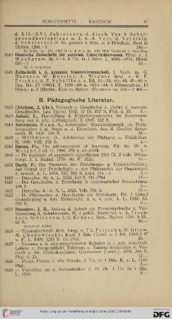B. Pädagogische Literatur (Nr. 1612 - 2013)